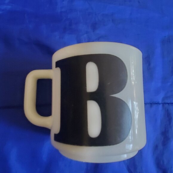 Vtg Milk Glass Mug "B" Collectible For Coffee, Tea Drinks or Shelf, Curio, Decor - Picture 8 of 8